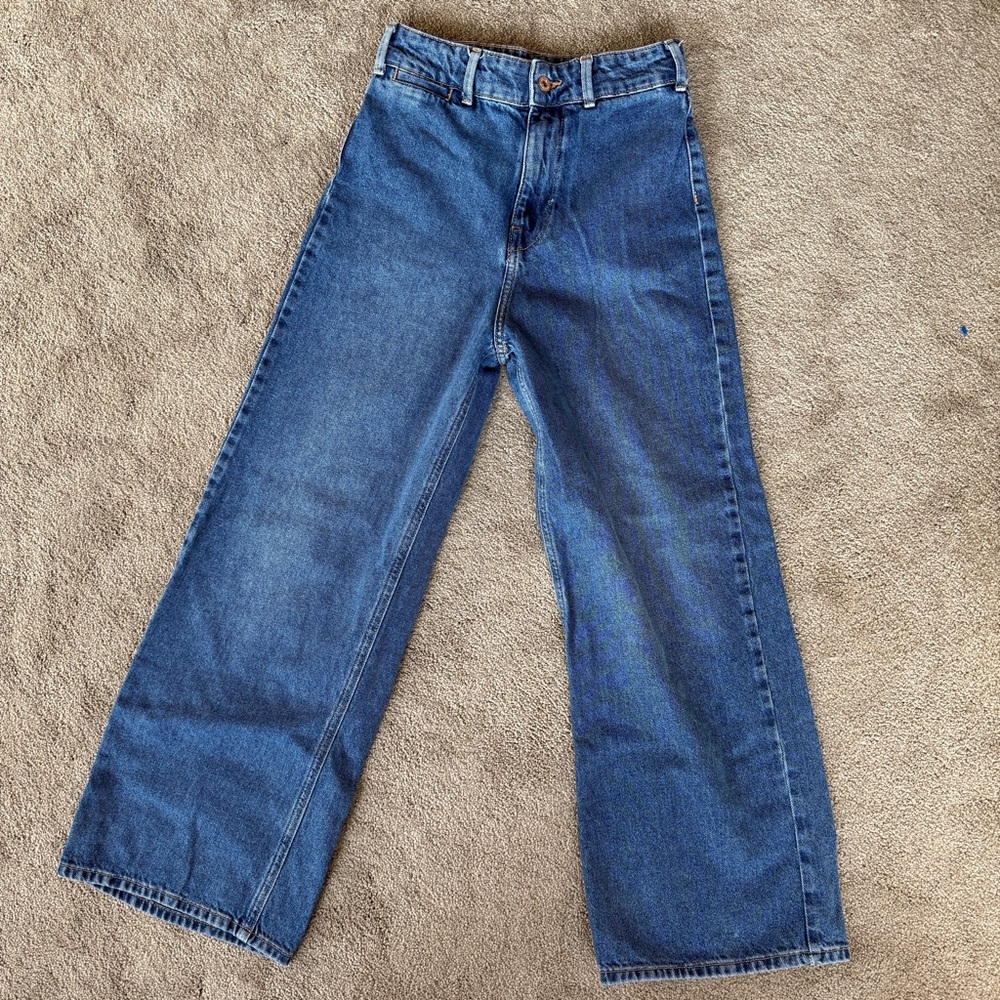 Zara Wide Leg High Rise Jeans EUC